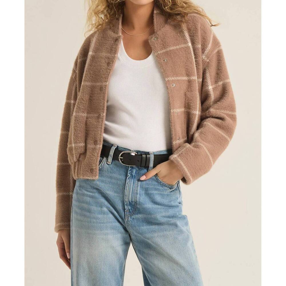 NEW Z SUPPLY lexi bomber jacket in brown